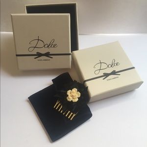Dolce and Gabbana hair clips new w/ velvet bag
